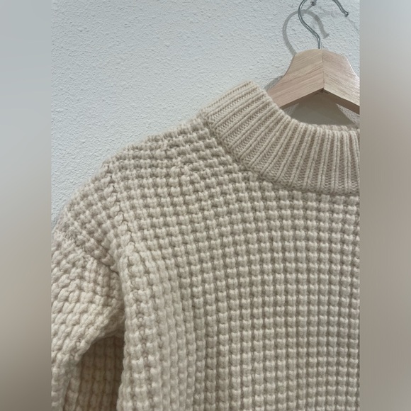 Everlane Cream Chunky Knit Sweater Wool Cashmere XS - Picture 4 of 9